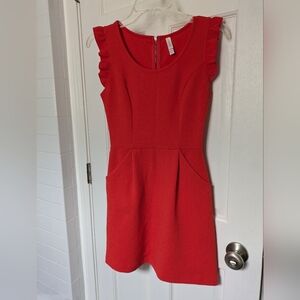 Coral jacquard dress